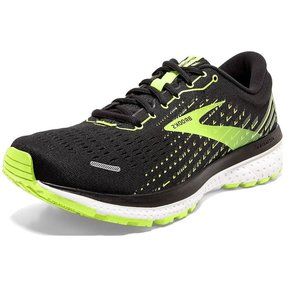 Brooks Ghost 13 Black Lime Green Running Shoes Men's Size 9